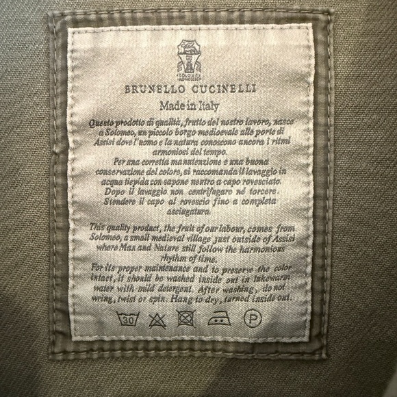 Men's Brunello Cucinelli Green Denim Jacket - Picture 4 of 6